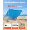 VEVOR Strandzelt mit Sonnenschutz (UPF 50+) 3,4 x 3,4 x 2 m – Bild 4 VEVOR Strandzelt mit Sonnenschutz (UPF 50+) 3,4 x 3,4 x 2 m – Bild 4