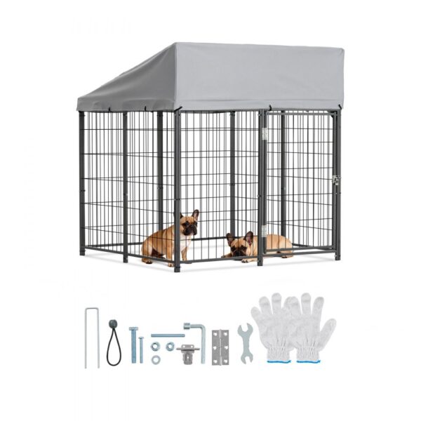 VEVOR Hundezwinger, 1,12x1,15x1,25 m, Hundehütte mit Sicherheitsschloss