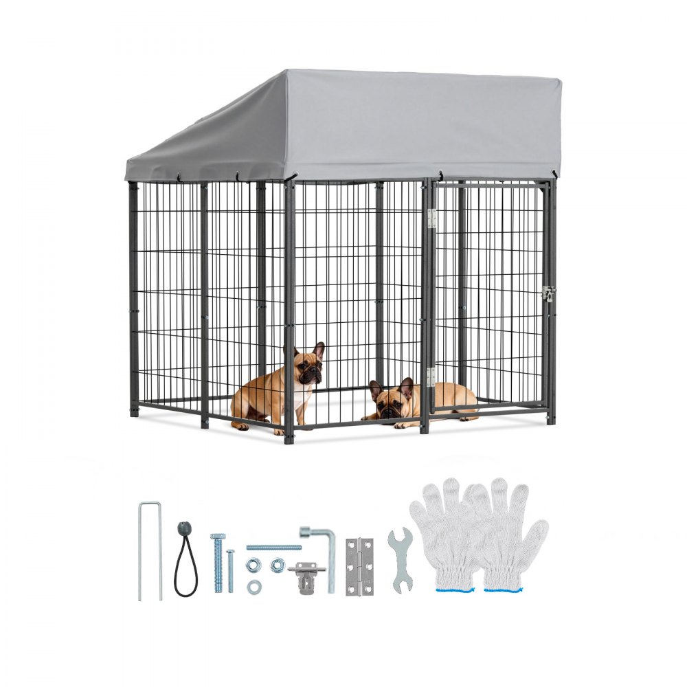 VEVOR Hundezwinger, 1,12x1,15x1,25 m, Hundehütte mit Sicherheitsschloss