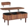 VEVOR Couchtisch Höhenverstellbar 1000x480x405-545 mm, Wohnzimmertisch mit Stauraum, Walnussfarbe VEVOR Couchtisch Höhenverstellbar 1000x480x405-545 mm, Wohnzimmertisch mit Stauraum, Walnussfarbe