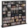 VEVOR DVD-Regal mit 24 Fächern (8 Ebenen), Medienregal Standregal 142 x 22 x 130 cm, Schwarz