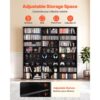 VEVOR DVD-Regal mit 24 Fächern (8 Ebenen), Medienregal Standregal 142 x 22 x 130 cm, Schwarz – Bild 2