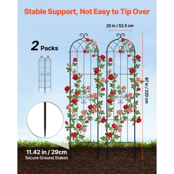VEVOR Rankgitter, 220x52,5 cm 2er-Pack, Garten Spalier, Pflanzengitter für Blumen – Bild 2