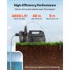 VEVOR Gartenpumpe 1300 W, Bewässerungspumpe Max. Fördermenge 4800 L/h, Saugpumpe mit 48 m Fördehöhe – Bild 3