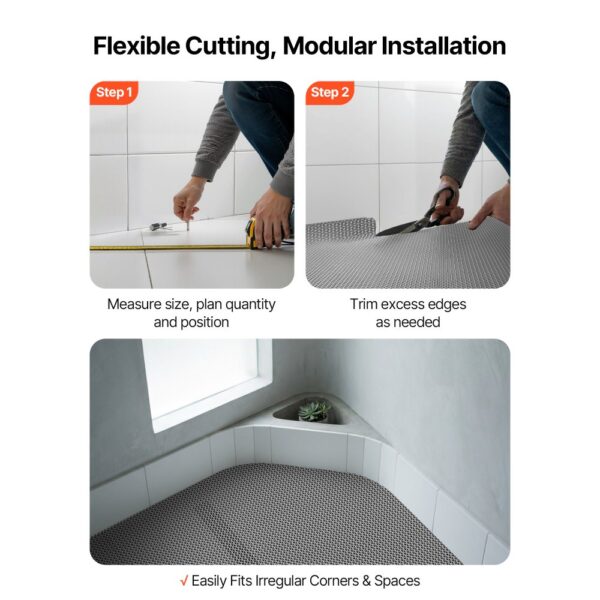 VEVOR Drainagematte PVC (90 cm x 300 cm), Rutschfeste PVC-Bodenmatte Spritzschutzmatte für Nassbereiche, Grau – Bild 5 VEVOR Drainagematte PVC (90 cm x 300 cm), Rutschfeste PVC-Bodenmatte Spritzschutzmatte für Nassbereiche, Grau – Bild 5