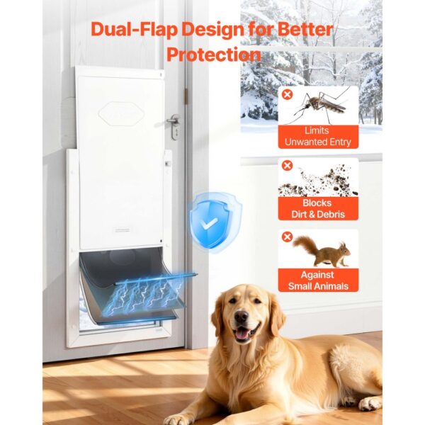 VEVOR Hundeklappe (XL) mit 3 Magnetklappen & Metallrahmen, Wetterfeste Katzenklappe für Innen- und Außentüren – Bild 3 VEVOR Hundeklappe (XL) mit 3 Magnetklappen & Metallrahmen, Wetterfeste Katzenklappe für Innen- und Außentüren – Bild 3