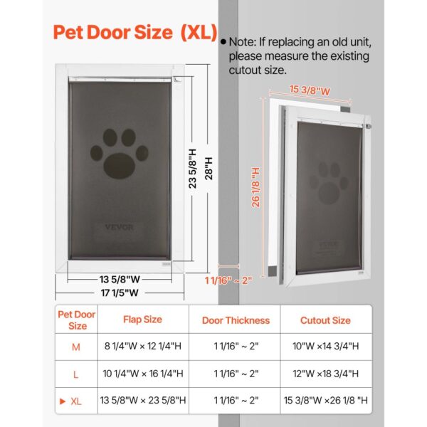 VEVOR Hundeklappe (XL) mit 3 Magnetklappen & Metallrahmen, Wetterfeste Katzenklappe für Innen- und Außentüren – Bild 5 VEVOR Hundeklappe (XL) mit 3 Magnetklappen & Metallrahmen, Wetterfeste Katzenklappe für Innen- und Außentüren – Bild 5