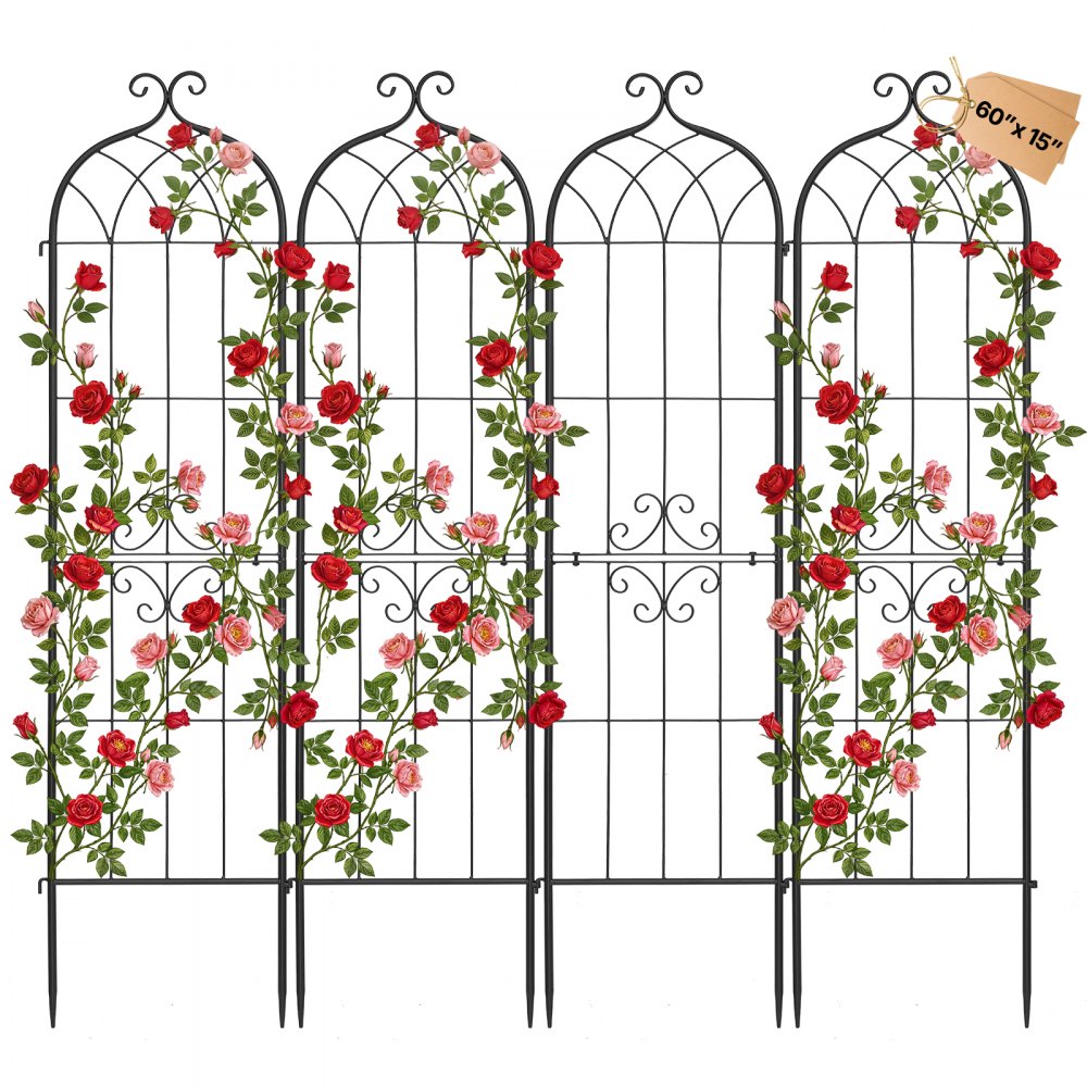 VEVOR Rankgitter, 152x40,5 cm 4er-Pack, Garten Spalier, Pflanzengitter für Blumen