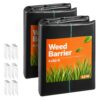 VEVOR 2x Unkrautvlies 1,2x15,2 m Gartenvlies 90 g/㎡, Unkrautmatte aus Polypropylen, Schwarz