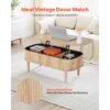 VEVOR Couchtisch Höhenverstellbar 1000x480x405-545 mm, Wohnzimmertisch mit Stauraum, Naturholz – Bild 2