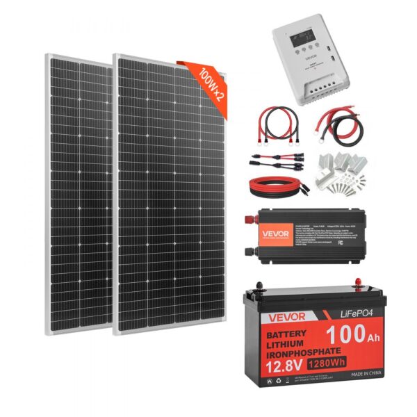 VEVOR 400W Solaranlage Komplettset, Photovoltaik Inselanlage für Heim