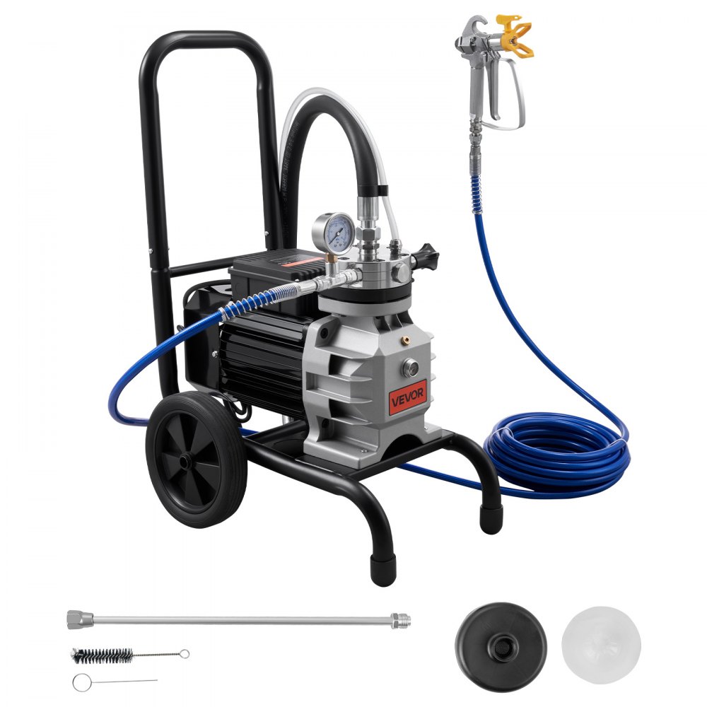 VEVOR Membran-Airless-Farbspritzgerät 1100 W, Rollbares Farbspritzgerät mit 15,17 MPa Hochdruck