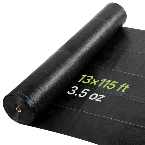 VEVOR Unkrautvlies 4x35,1 m Gartenvlies 100 g/㎡, Unkrautmatte auf Rolle aus Polypropylen, Schwarz