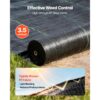 VEVOR Unkrautvlies 4x35,1 m Gartenvlies 100 g/㎡, Unkrautmatte auf Rolle aus Polypropylen, Schwarz – Bild 2