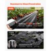 VEVOR Unkrautvlies 4x35,1 m Gartenvlies 100 g/㎡, Unkrautmatte auf Rolle aus Polypropylen, Schwarz – Bild 4