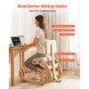VEVOR Ergonomischer Kniestuhl mit Dicken, Integrierten Schaumstoffpolstern & Holzrahmen & Rückenlehne, Büro – Bild 2
