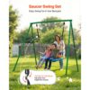 VEVOR Gartenschaukel mit A-förmigem Metallgestell, Schaukelsitz (101,6 cm Groß), bis zu 199,6 kg Tragkraft – Bild 2