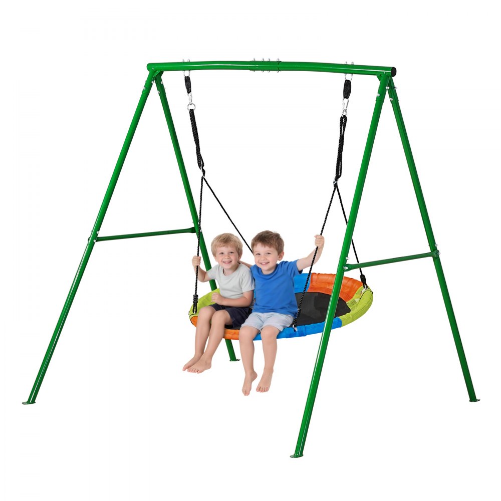 VEVOR Gartenschaukel mit A-förmigem Metallgestell, Schaukelsitz (101,6 cm Groß), bis zu 199,6 kg Tragkraft