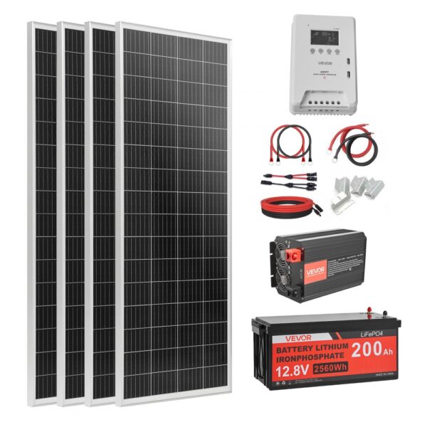 VEVOR 400W Solaranlage Komplettset, Photovoltaik Inselanlage für Heim