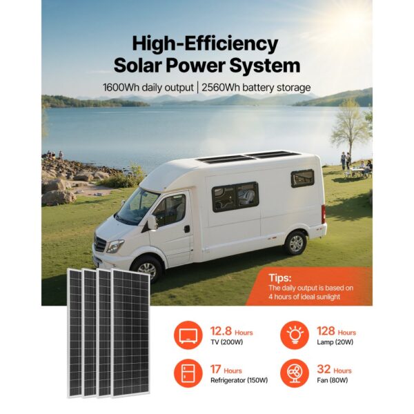 VEVOR 400W Solaranlage Komplettset, Photovoltaik Inselanlage für Heim – Bild 2