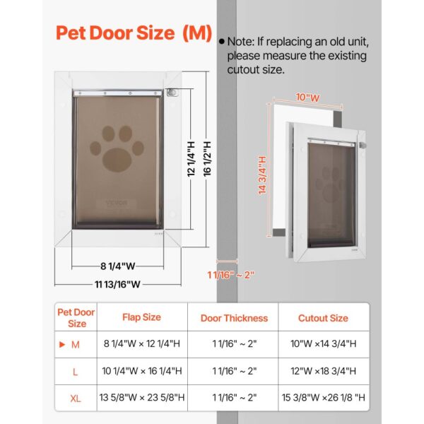 VEVOR Hundeklappe (Mittelgroß) mit Doppelmagnetklappen & Metallrahmen – Bild 5