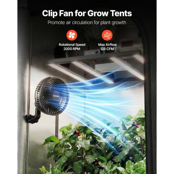 VEVOR Grow Ventilator mit Clip Oszillierend, 9 Geschwindigkeitsstufen & Zirkulationsmodus, 2er-Set – Bild 2 VEVOR Grow Ventilator mit Clip Oszillierend, 9 Geschwindigkeitsstufen & Zirkulationsmodus, 2er-Set – Bild 2