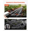 VEVOR Unkrautvlies 0,9x30,5 m Gartenvlies 168 g/㎡, Unkrautmatte aus Polypropylen, Schwarz – Bild 4