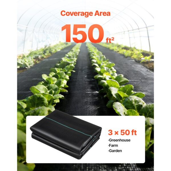 VEVOR 2x Unkrautvlies 0,9x15,2 m Gartenvlies 90 g/㎡, Unkrautmatte aus Polypropylen, Schwarz – Bild 3