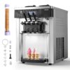 VEVOR Gewerbliche Eismaschine 20-28 L/h Leistung, Softeismaschine 2200 W mit 2 x Behältern (6 L), Vorkühlung