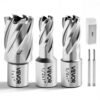 VEVOR HSS-Kernbohrer Weldon-Schaft 5-tlg. 12,7/15,87/25,4mm Schnittdurchmesser, 3 Bohrer mit 2 Zentrierstiften