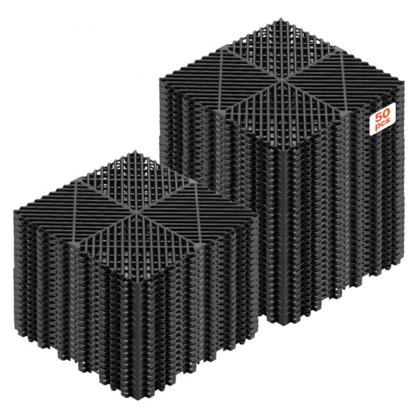 VEVOR Ineinandergreifende Drainagematten (50-tlg.) 31 x 31 cm, Selbstentwässernd, Schwarz VEVOR Ineinandergreifende Drainagematten (50-tlg.) 31 x 31 cm, Selbstentwässernd, Schwarz