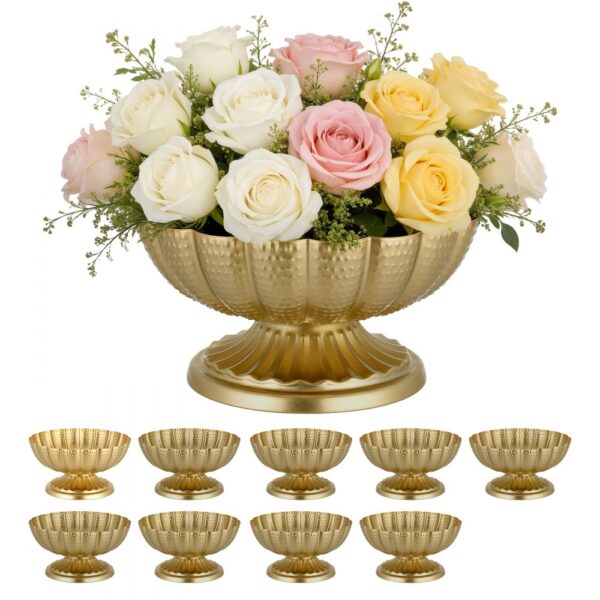 VEVOR 10 Stk. Hochzeitsvasen Tafelaufsatz Blumenvasen für Hochzeit 10 cm Hoch, Gold