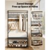 VEVOR Flurgarderobe 1015 x 400 x 1830 mm, Garderobenständer mit Schuhbank & Schuhablage (2 Ebenen) – Bild 2