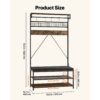 VEVOR Flurgarderobe 1015 x 400 x 1830 mm, Garderobenständer mit Schuhbank & Schuhablage (2 Ebenen) – Bild 5
