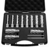 VEVOR HSS-Kernbohrer Weldon-Schaft 13-tlg. Magnetbohrer 11,11–26,98 mm Schnittdurchmesser, Kunststoffkoffer