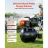 VEVOR Hauswasserwerk 735 W, 3785 L/h Jetpumpe mit 19 L Druckbehälter, 39 m Förderhöhe – Bild 2
