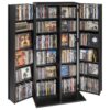 VEVOR DVD-Schrank mit 24 Fächern, Medienaufbewahrungsschrank Standschrank 610 x 368 x 1270 mm, Schwarz