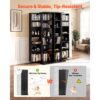 VEVOR DVD-Schrank mit 24 Fächern, Medienaufbewahrungsschrank Standschrank 610 x 368 x 1270 mm, Schwarz – Bild 4