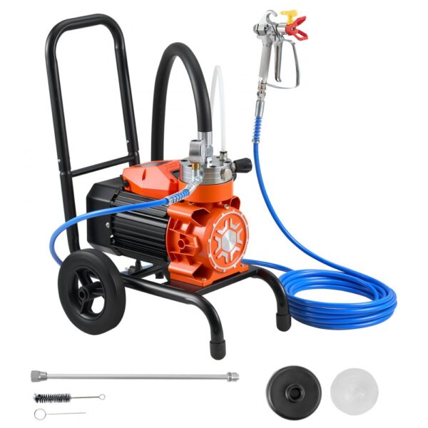 VEVOR Membran-Airless-Farbspritzgerät 900 W, Rollbares Farbspritzgerät mit 15,17 MPa Hochdruck