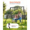 VEVOR Gartenschaukel mit A-förmigem Metallgestell, Schaukelsitz (101,6 cm Groß), bis zu 199,6 kg Tragkraft – Bild 2