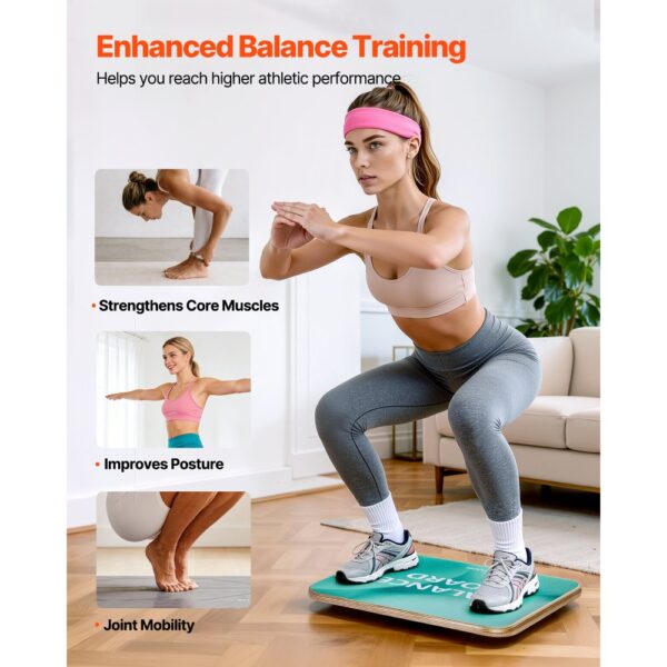 VEVOR Balance Board für Erwachsene 500 x 500 x 18 mm, 360° Drehbares Wackelbrett, Heimfitnessstudio – Bild 2