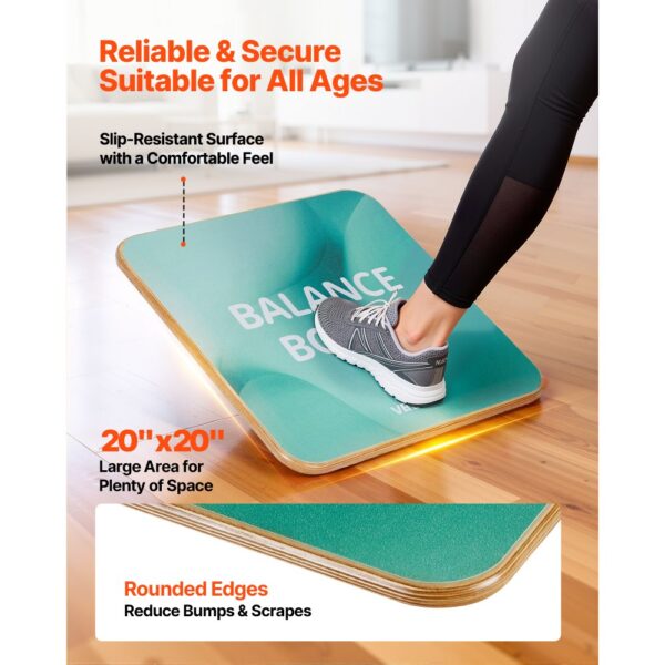 VEVOR Balance Board für Erwachsene 500 x 500 x 18 mm, 360° Drehbares Wackelbrett, Heimfitnessstudio – Bild 5