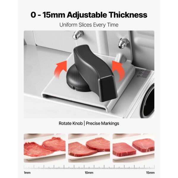VEVOR Fleischschneidemaschine 200 W, Allesschneider für Gefrorenes Fleisch, Schinken – Bild 4