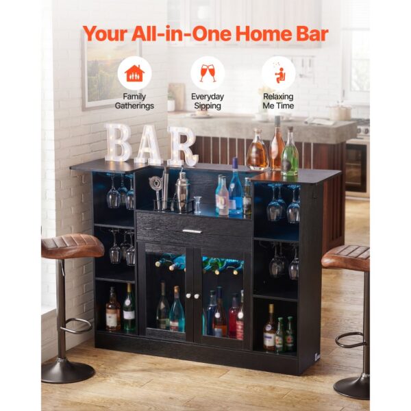 VEVOR Hausbar mit 4 Ebenen, Belastbar bis 181,4 kg, 150 x 46 x 110 cm – Bild 2