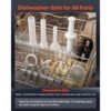 VEVOR Fleischwolf, 9,5 kg/min Kapazität, #32 Elektrischer Fleischwolf mit 3 Lochscheiben – Bild 4