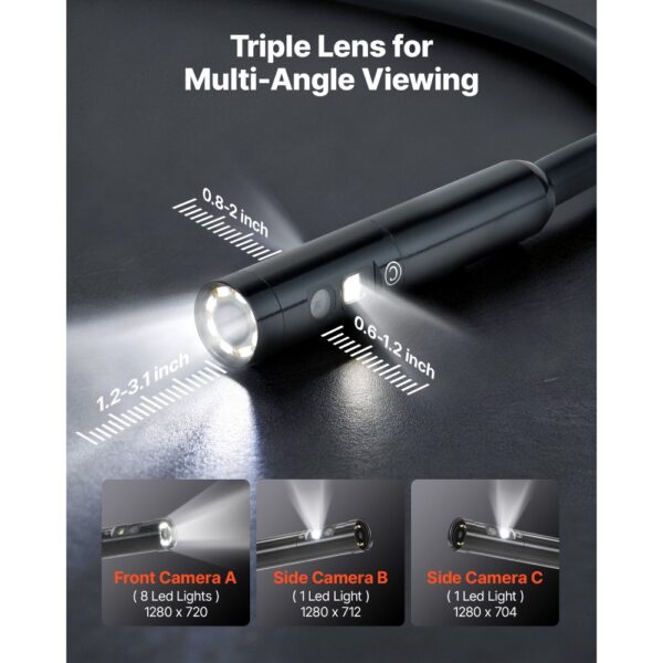 VEVOR Triple Lens Endoskopkamera mit 5 Zoll Bildschirm – Bild 2 VEVOR Triple Lens Endoskopkamera mit 5 Zoll Bildschirm – Bild 2