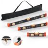 VEVOR 3 tlg. Wasserwaage Set, 225/400/600 mm Richtwaage mit 3 Libellen 90°/45°/0° & 0,5mm/m Genauigkeit