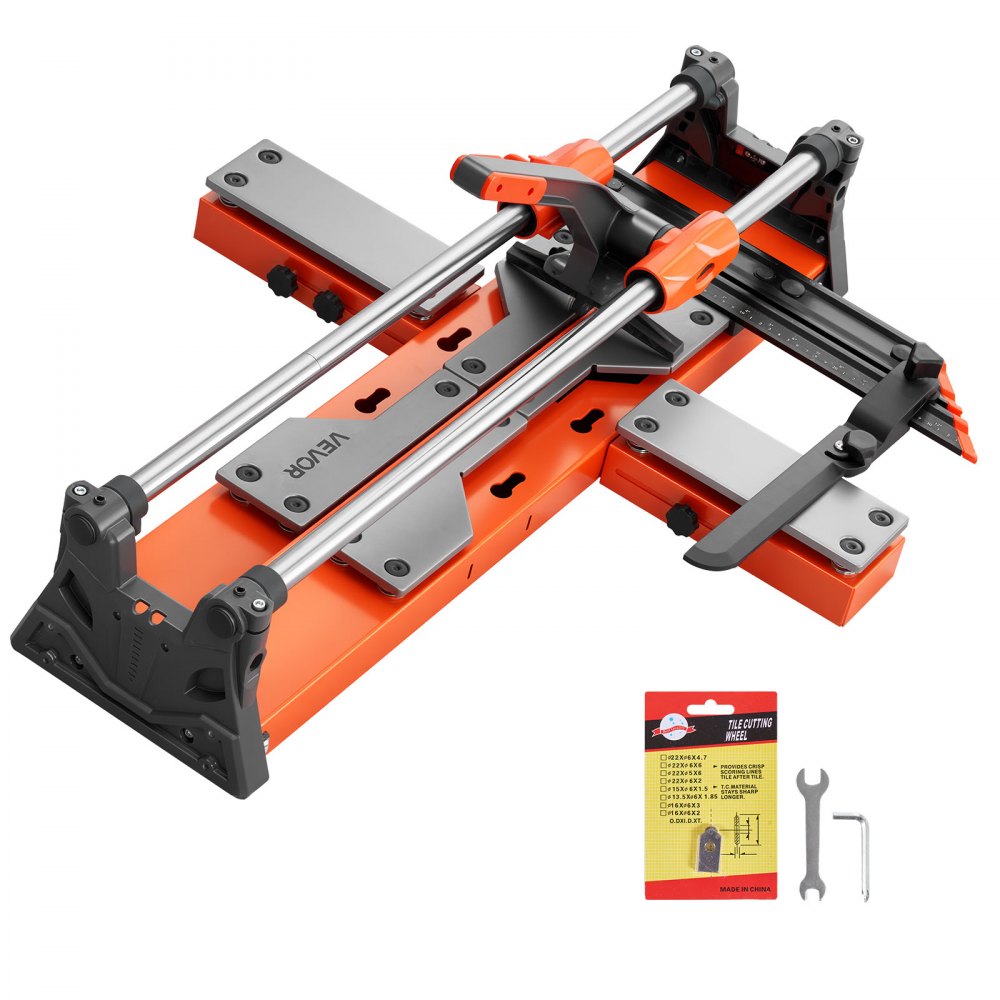 VEVOR Fliesenschneider 600 mm, Fliesenschneidmaschine mit Verschiebbarem Schneidkopf & Federbelasteter Basis