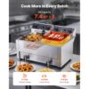 VEVOR Gewerbliche Elektrische 2-Becken-Fritteuse 14 L, 5000 W Edelstahl-Tischfritteuse mit Frittierkörben – Bild 3