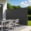VEVOR Seitenmarkise Ausziehbar 180x300 cm, Seitenrollo aus 180 g/m² Polyestergewebe, Raumteiler für Garten